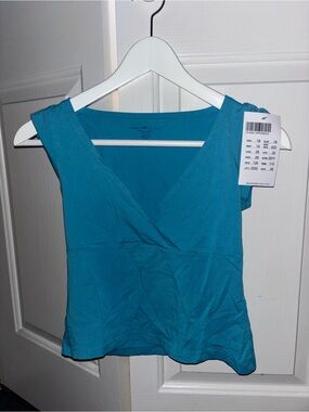 NWT Brandy Melville Blue Teal Amara V-Neck Tank Top